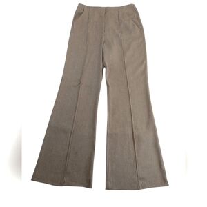 New Veronica Beard Komi Flared Pants Sandalwood Melange Linen Blend Size 10